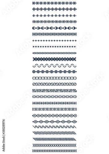 set of pattern border designs