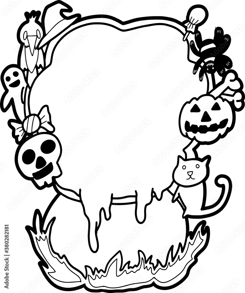 The poison pot on Halloween night with smoke as a message board. The poison pot on Halloween night with smoke as a message board.