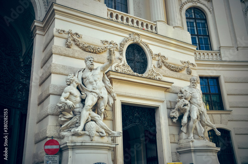 Картината върху платно Wien, Austria - Statues of Hercules outside the Hofburg Palace in Vienna