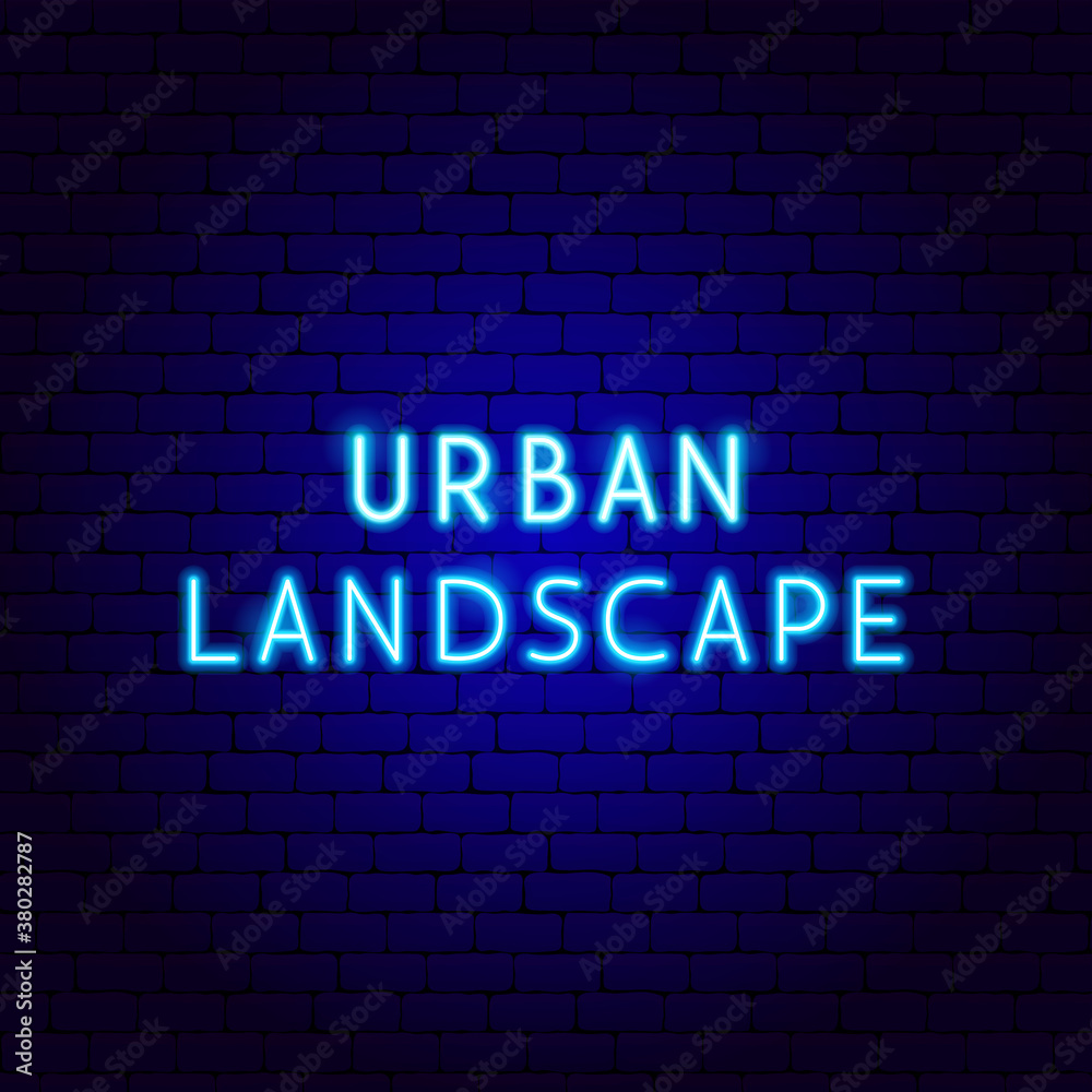 Urban Landscape Neon Text