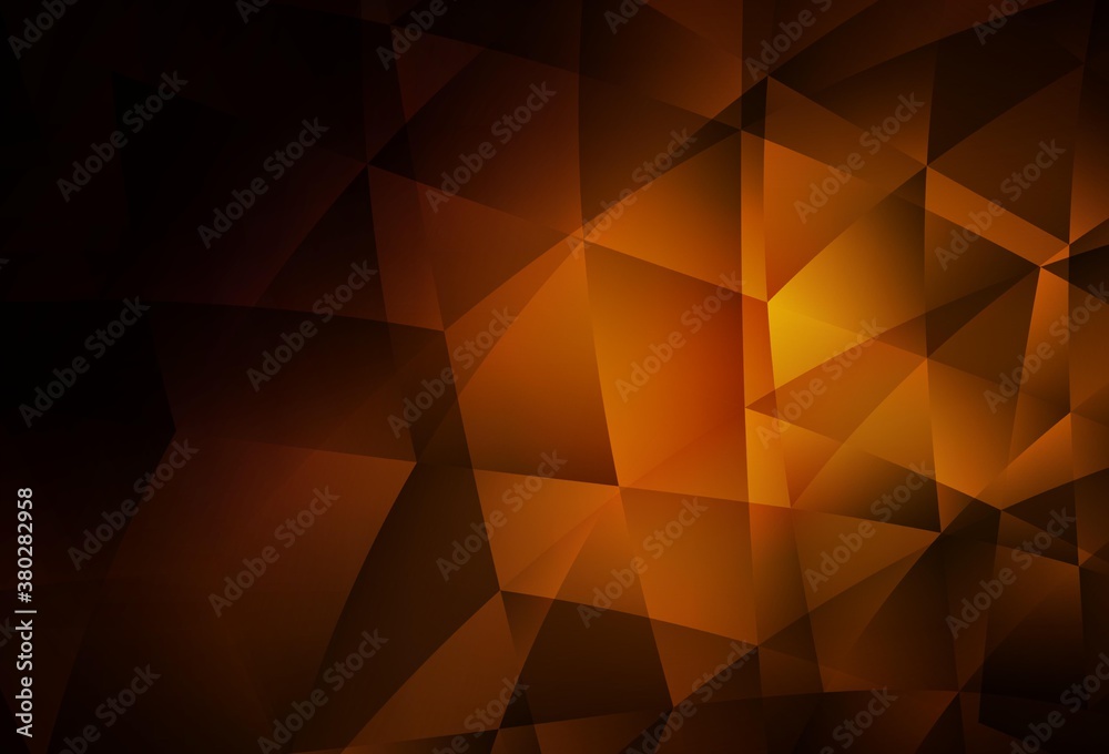 Dark Orange vector polygon abstract background. Dark Orange vector polygon abstract background.
