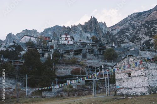 Ancient monastery on top of hill. photo