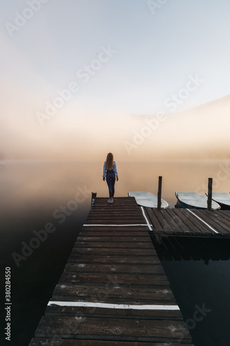 Young traveler female relax...