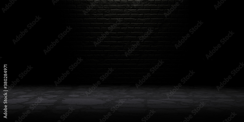 Dark room with grunge floor background. 3d render Dark room with grunge floor background. 3d render