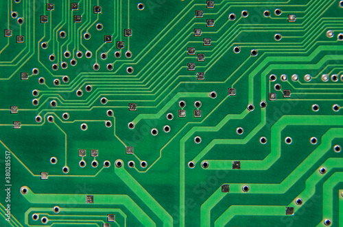 Closeup of electronic circuit board