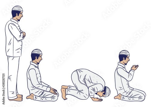 muslim man praying process