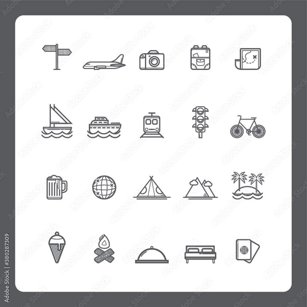 Fototapeta premium travel icon set