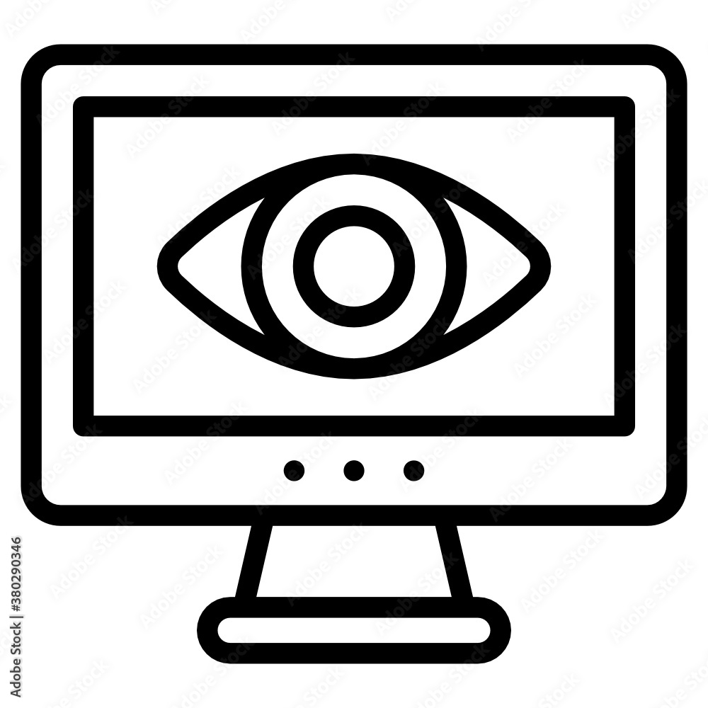 Eye inside monitor showing concept of web monitoring icon
Eye inside monitor showing concept of web monitoring icon
