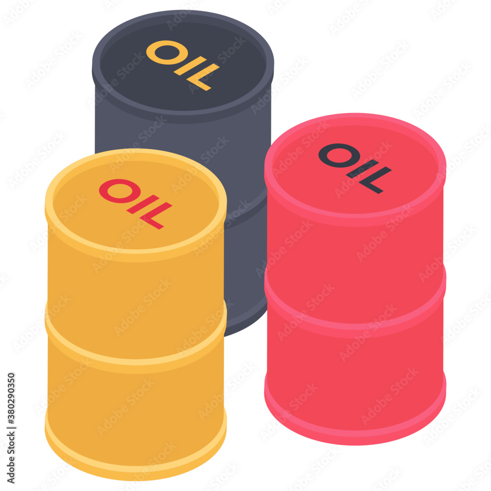 Oil barrel icon in isometric
Oil barrel icon in isometric