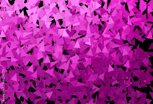 Dark Pink vector backdrop with lines, triangles.