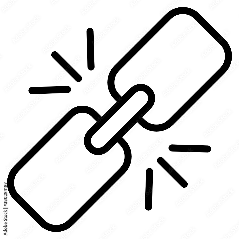 An icon of chain link, flat style of linkage
An icon of chain link, flat style of linkage