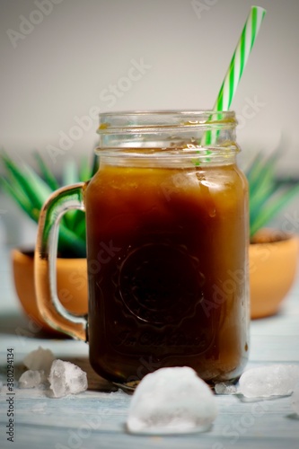 iced coffee with a reusable straw