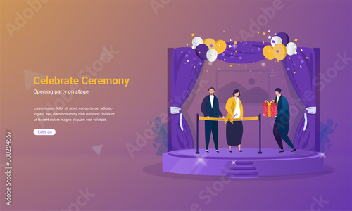 Opening party on stage to celebrate ceremony concept