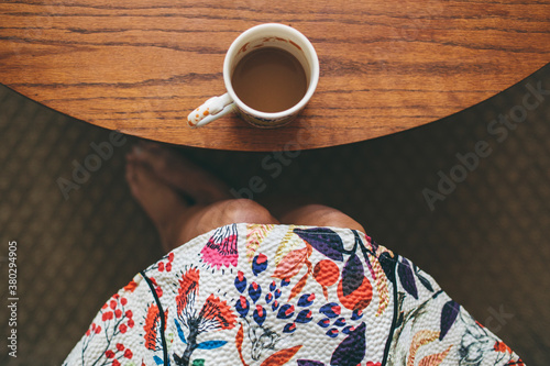 woman and her cup of coffee