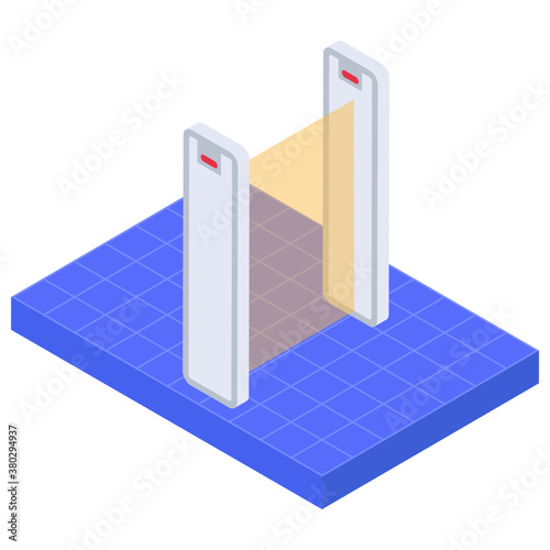
Rfid gate vector in isometric vector design 

