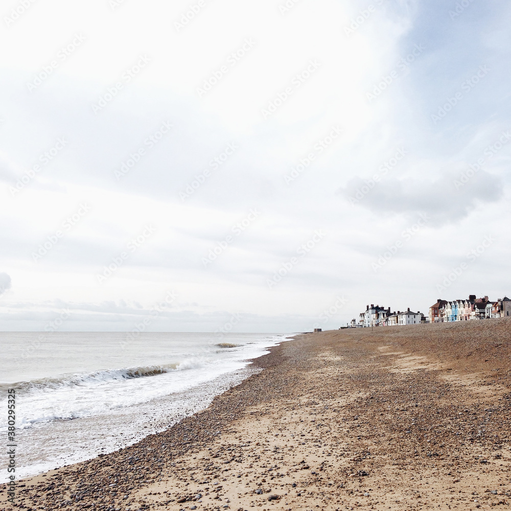 Aldeburgh beach on a cloudy morning Aldeburgh beach on a cloudy morning