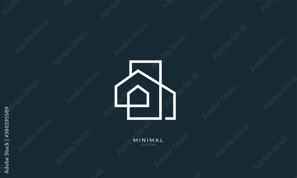 a line art icon logo a modern stylish house, home	
