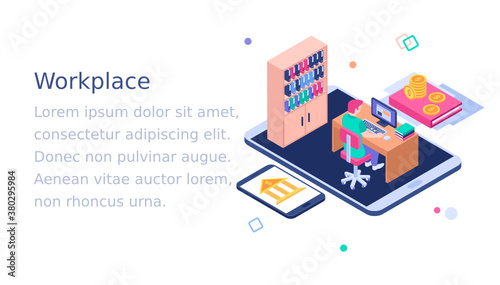 
Workplace office in illustration design 
