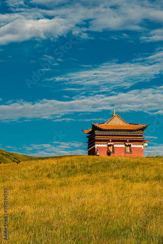 A Tibetan monastery on Ruoergai grassland, Sichuan, China. photo