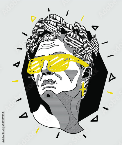 Creative geometric yellow style. Galius Caesar