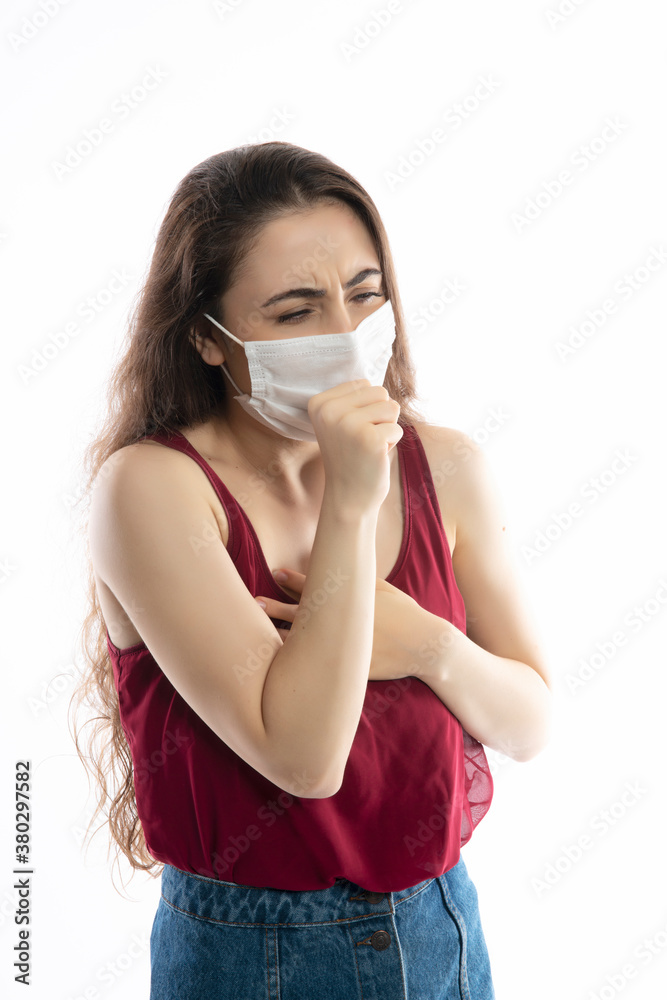Young women sick with corona virus she is quarantine himself at home Young women sick with corona virus she is quarantine himself at home