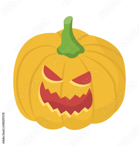 
Halloween pumpkin in isometric design 
