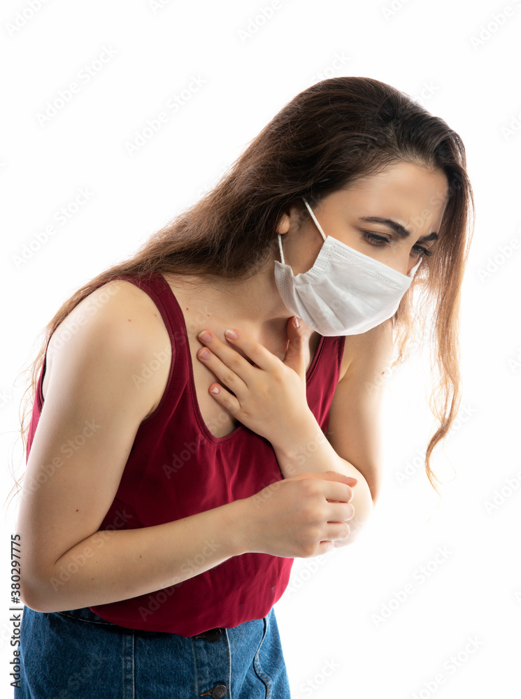 Young women sick with corona virus she is quarantine himself at home Young women sick with corona virus she is quarantine himself at home