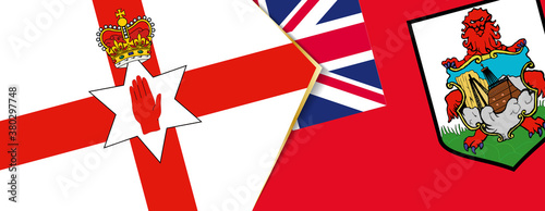 Northern Ireland and Bermuda flags, two vector flags.