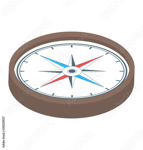  Compass rose, isometric vector 