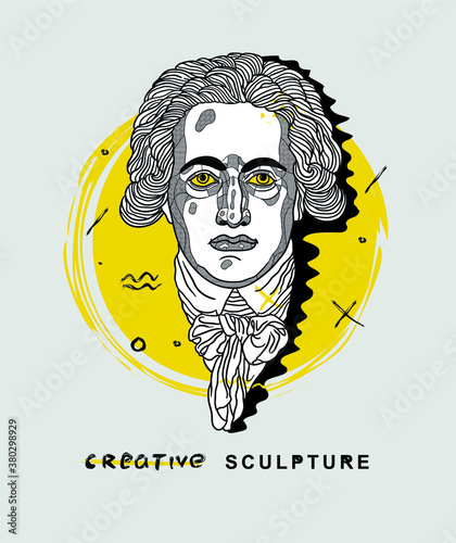Creative geometric yellow style. Johann Wolfgang von Goethe. 