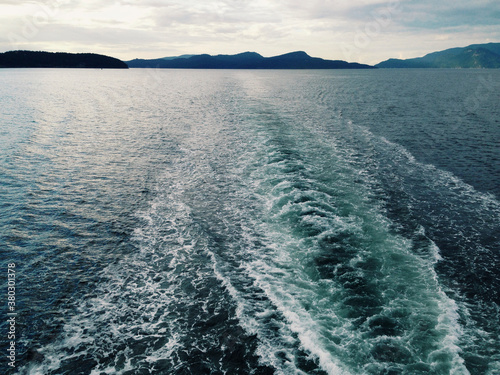 Wake from ferry boat on Puget Sound