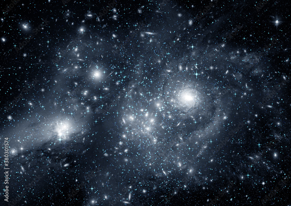 Fototapeta premium Stars, dust and gas nebula in a far galaxy