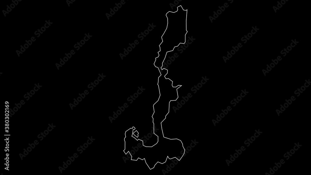 Ilocos Philippines region map outline animation Ilocos Philippines region map outline animation