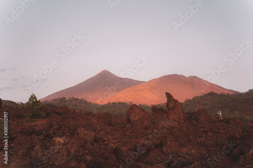 El Teide volcano during sunset 