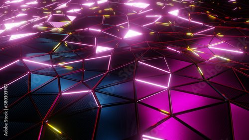 Canvastavla 3D illustration Background for advertising and wallpaper in 80s retro and sci fi pop art scene