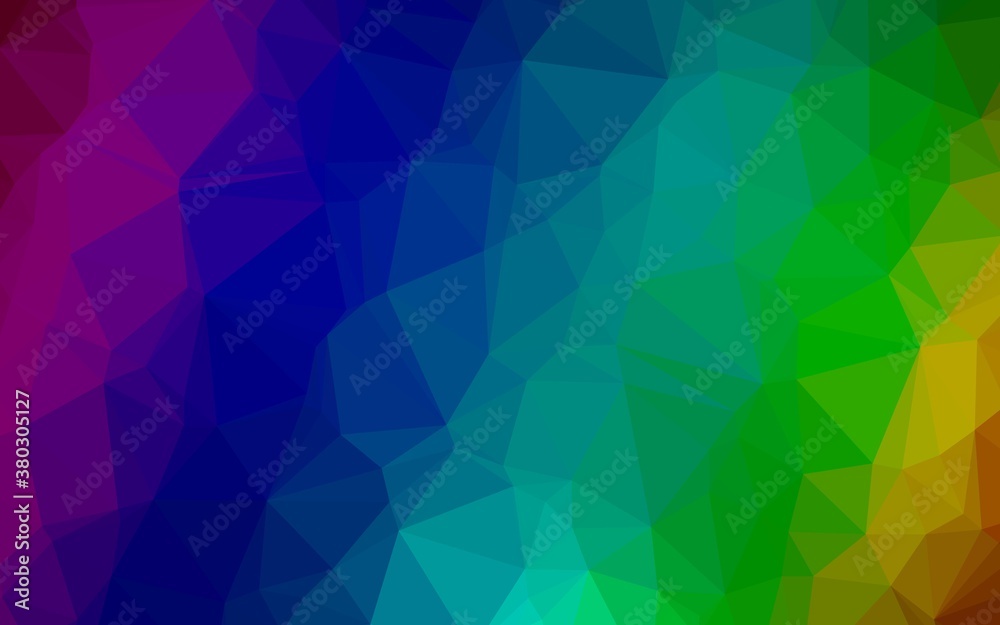 Obraz premium Dark Multicolor, Rainbow vector triangle mosaic cover. Triangular geometric sample with gradient. Brand new style for your business design.