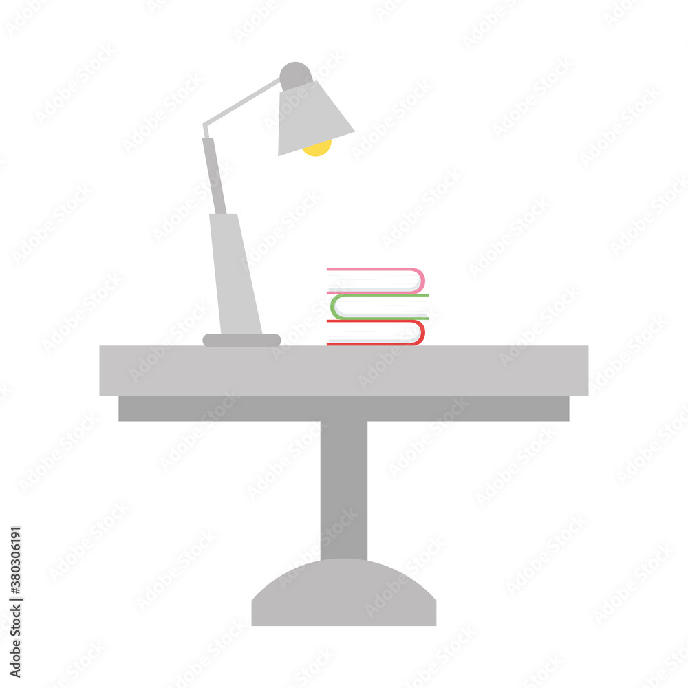 lamp with books on table design, Home room decoration interior modern house decor living and apartment theme Vector illustration lamp with books on table design, Home room decoration interior modern house decor living and apartment theme Vector illustration