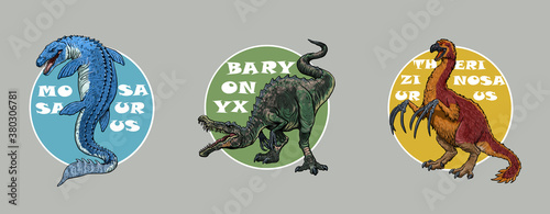 Платно Set of 3 dinosaurs logos