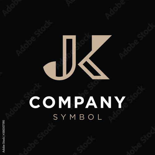 luxury elegant jk letter company symbol logo design vector tempalte idea