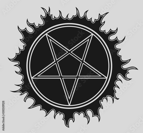 Pentagram vector icon. Star symbol. Isolated vector Illustration black on white background.