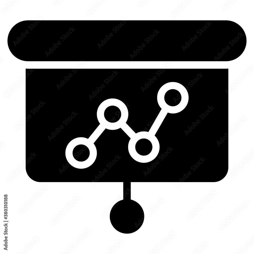 
Polyline chart showing concept of business data presentation icon
