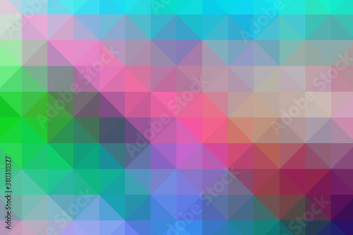 Triangular pixelation. Multi-colored pixel background. The texture consisting of multi-colored triangles.