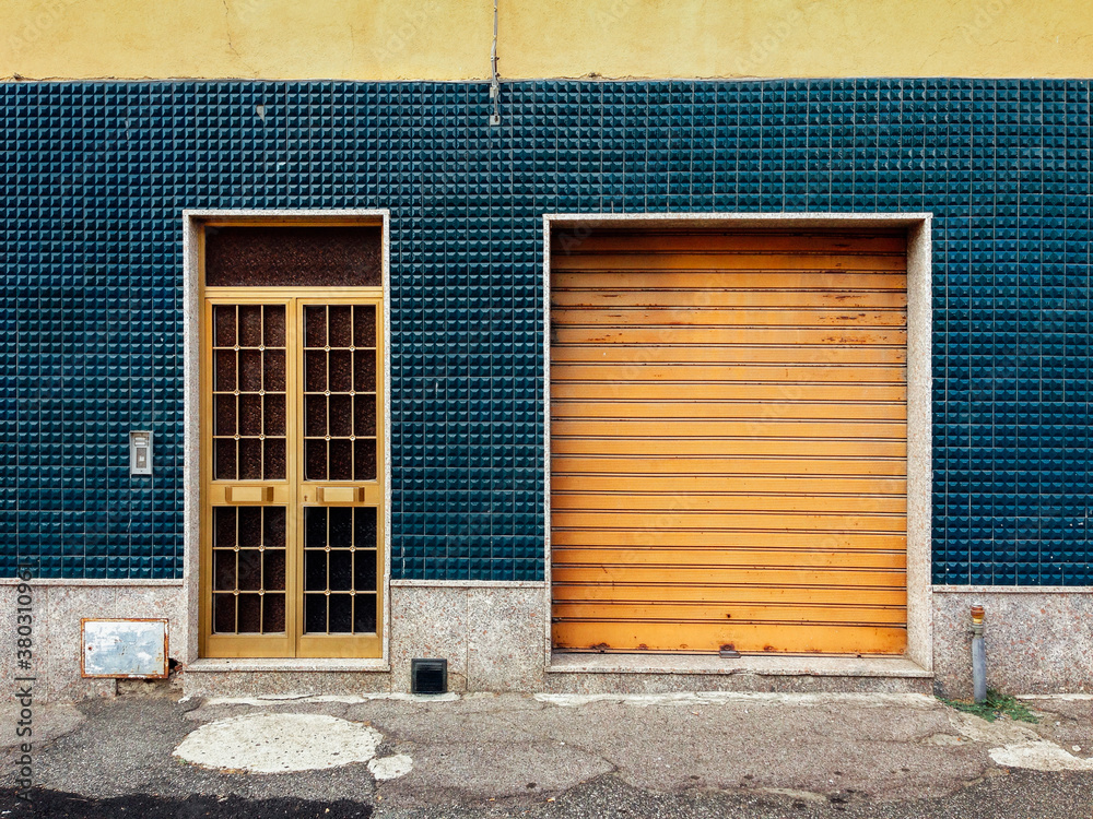 Facade of 1960s Building in Italy Facade of 1960s Building in Italy