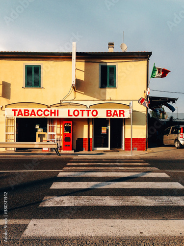 Old-Fashioned Roadside Bar in Rural Italy photo