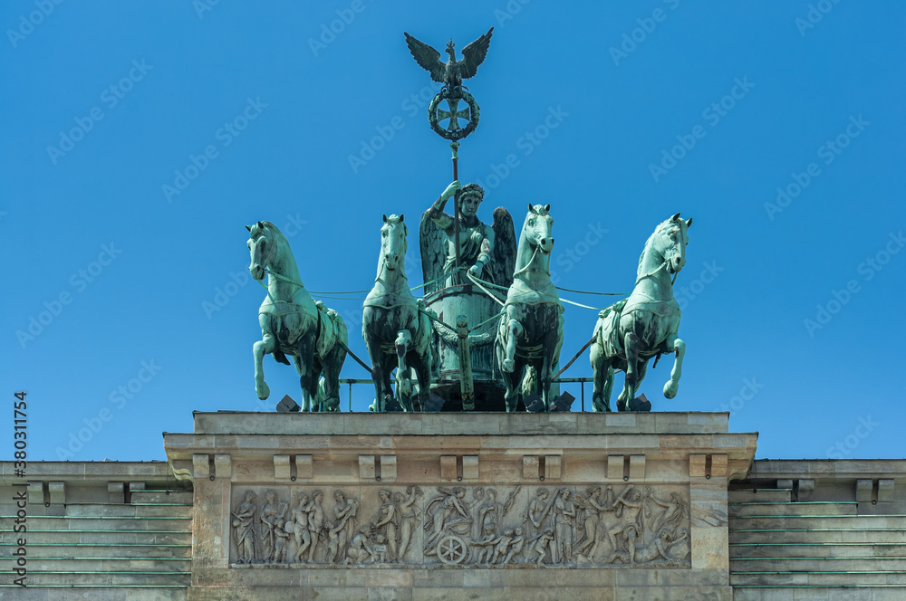 Naklejka premium Quadriga on Brandenburg Gate, Berlin, Germany