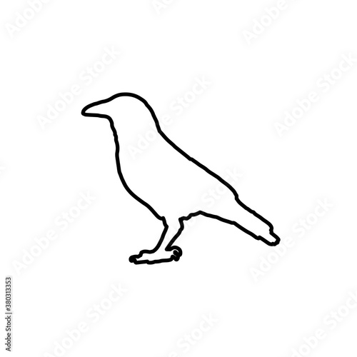 silhouette of a crow. vector flat illustration