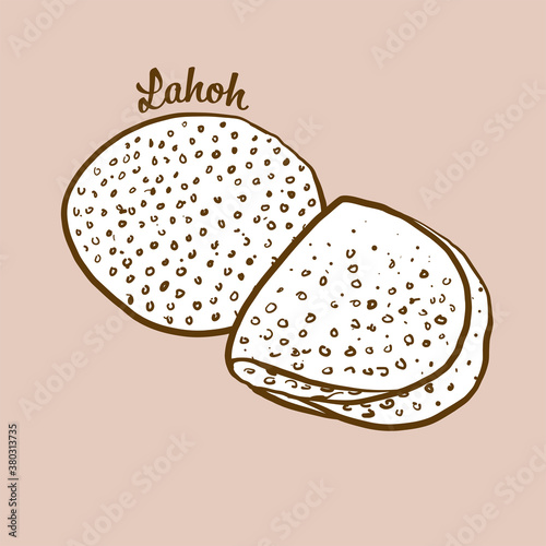 Hand-drawn Lahoh bread illustration
