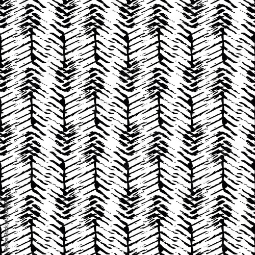 Wallpaper Mural Vector herringbone weave effect seamless pattern background. Hessian fiber texture fabric style black and white backdrop. Woven linen cloth repeat design. Modern texture material all over print. Torontodigital.ca
