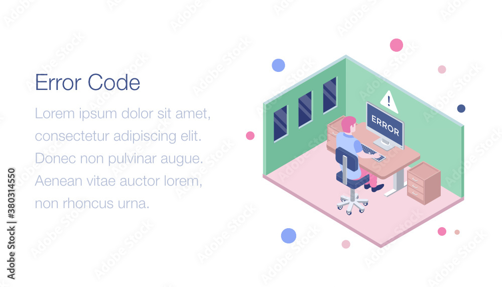 Illustration of web error code isometric design
Illustration of web error code isometric design