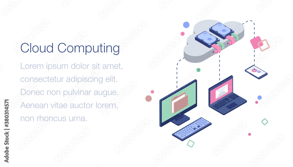 Isometric illustration of cloud computing design
Isometric illustration of cloud computing design